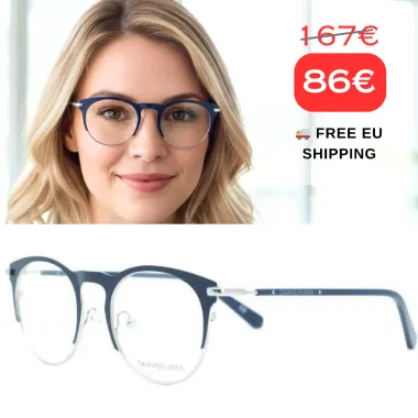 Calvin Klein Navy Half-Rim